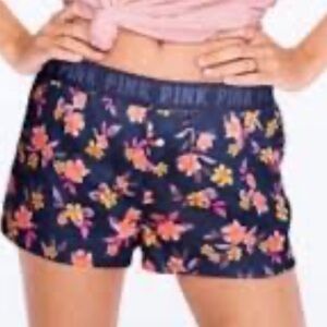 PINK  Women Marked Elastic Waistband Blue Foral Print Pjs Short | M